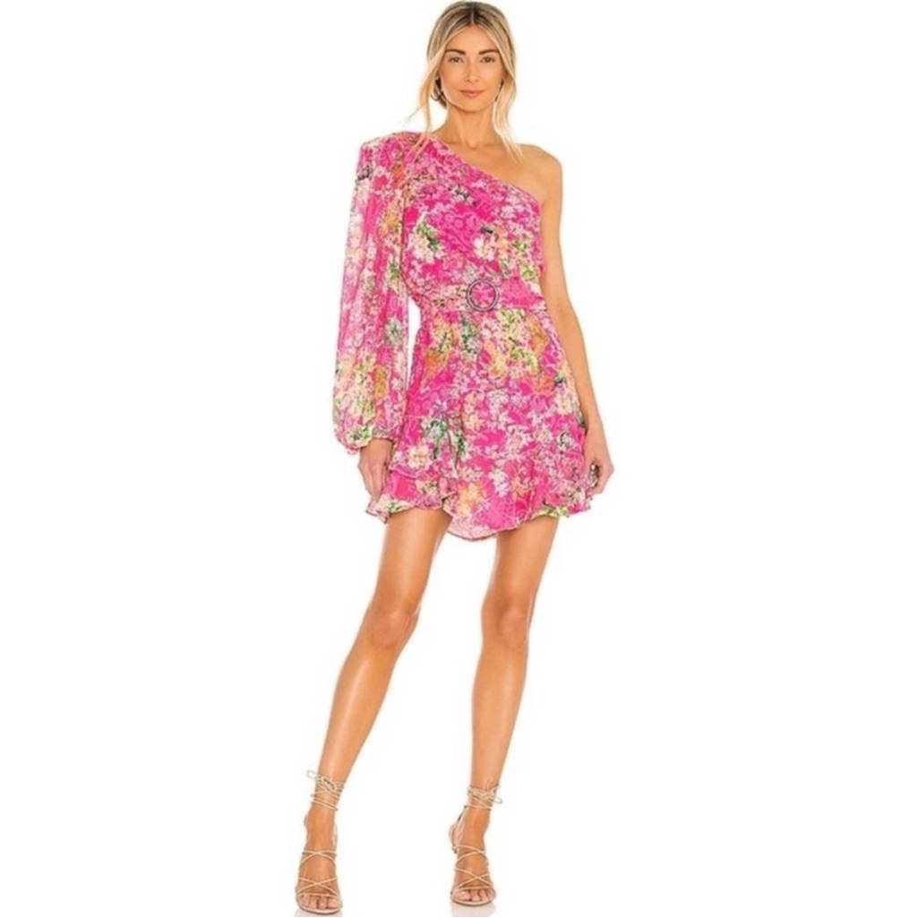 Hemant And Nandita Miyu Pink One Shoulder Mini Dress